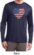 Distressed USA Heart Mens Dry Wicking Long Sleeve Shirt