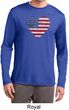 Distressed USA Heart Mens Dry Wicking Long Sleeve Shirt