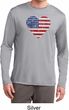 Distressed USA Heart Mens Dry Wicking Long Sleeve Shirt