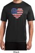 Distressed USA Heart Mens Moisture Wicking Shirt