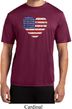 Distressed USA Heart Mens Moisture Wicking Shirt