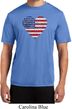 Distressed USA Heart Mens Moisture Wicking Shirt