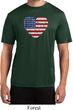 Distressed USA Heart Mens Moisture Wicking Shirt