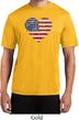 Distressed USA Heart Mens Moisture Wicking Shirt