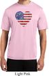 Distressed USA Heart Mens Moisture Wicking Shirt