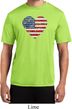 Distressed USA Heart Mens Moisture Wicking Shirt