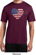 Distressed USA Heart Mens Moisture Wicking Shirt