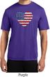 Distressed USA Heart Mens Moisture Wicking Shirt