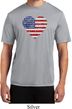 Distressed USA Heart Mens Moisture Wicking Shirt
