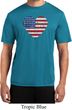 Distressed USA Heart Mens Moisture Wicking Shirt