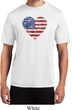 Distressed USA Heart Mens Moisture Wicking Shirt