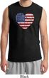 Distressed USA Heart Mens Muscle Shirt