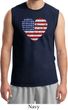Distressed USA Heart Mens Muscle Shirt