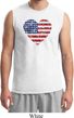 Distressed USA Heart Mens Muscle Shirt