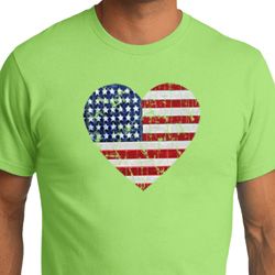 Distressed USA Heart Mens Organic Shirt