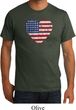 Distressed USA Heart Mens Organic Shirt