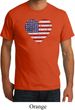 Distressed USA Heart Mens Organic Shirt