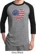 Distressed USA Heart Mens Raglan Shirt