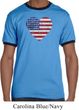 Distressed USA Heart Mens Ringer Shirt