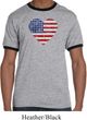 Distressed USA Heart Mens Ringer Shirt