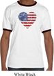 Distressed USA Heart Mens Ringer Shirt