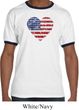 Distressed USA Heart Mens Ringer Shirt