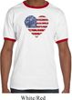 Distressed USA Heart Mens Ringer Shirt