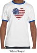 Distressed USA Heart Mens Ringer Shirt