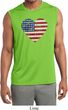 Distressed USA Heart Mens Sleeveless Moisture Wicking Shirt