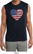 Distressed USA Heart Mens Sleeveless Moisture Wicking Shirt