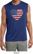 Distressed USA Heart Mens Sleeveless Moisture Wicking Shirt