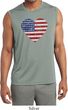 Distressed USA Heart Mens Sleeveless Moisture Wicking Shirt