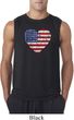 Distressed USA Heart Mens Sleeveless Shirt