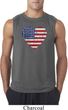 Distressed USA Heart Mens Sleeveless Shirt