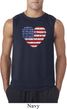 Distressed USA Heart Mens Sleeveless Shirt
