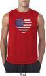 Distressed USA Heart Mens Sleeveless Shirt