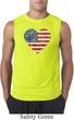 Distressed USA Heart Mens Sleeveless Shirt