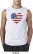 Distressed USA Heart Mens Sleeveless Shirt
