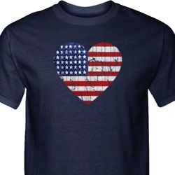 Distressed USA Heart Mens Tall Shirt
