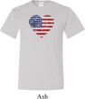 Distressed USA Heart Mens Tall Shirt