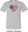 Distressed USA Heart Mens Tall Shirt