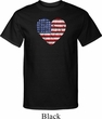 Distressed USA Heart Mens Tall Shirt
