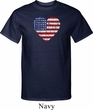 Distressed USA Heart Mens Tall Shirt