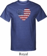 Distressed USA Heart Mens Tall Shirt