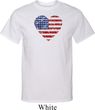 Distressed USA Heart Mens Tall Shirt