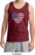 Distressed USA Heart Mens Tank Top