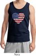 Distressed USA Heart Mens Tank Top