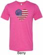 Distressed USA Heart Mens Tri Blend Crewneck Shirt
