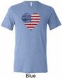 Distressed USA Heart Mens Tri Blend Crewneck Shirt