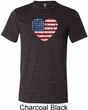 Distressed USA Heart Mens Tri Blend Crewneck Shirt